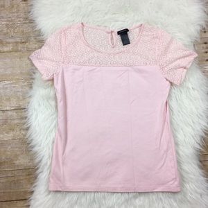 Ann Taylor Pale Pink Short Sleeve Blouse